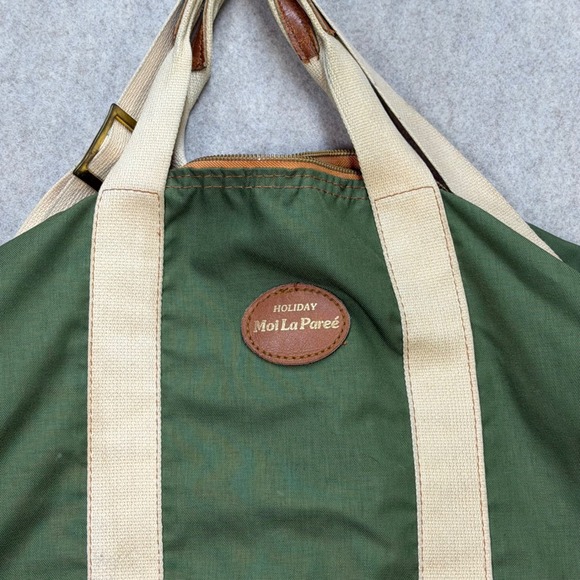 Holiday Moi La Paree Other - Holiday Moi La Paree Vintage Green Canvas Duffel Travel Weekender Scovill Zip